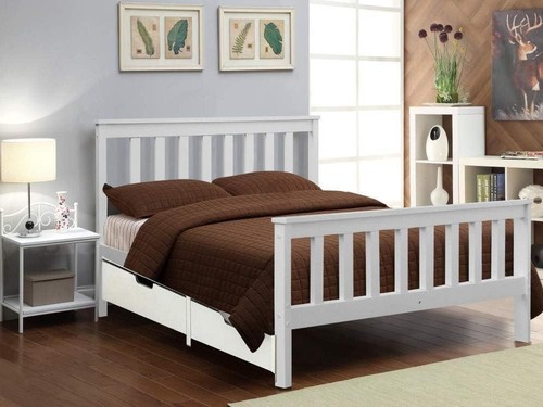 4ft small double - solid, white