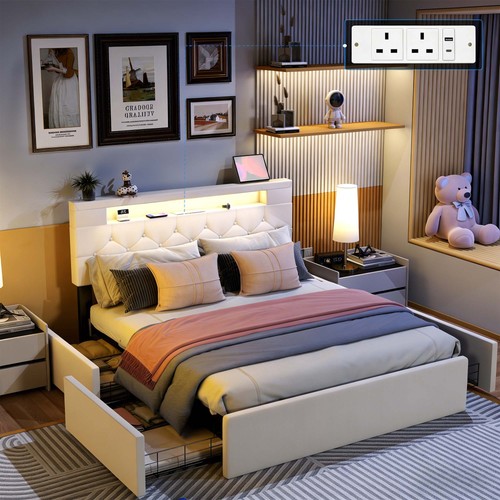 Storage upholstered bed - storage,