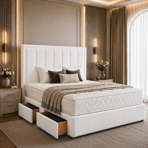 Plush divan bed - set, with