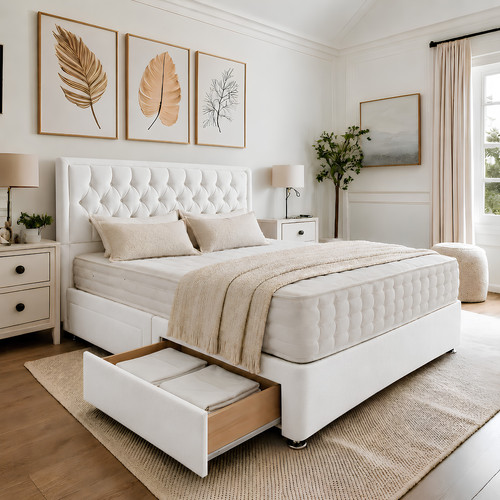 Plush divan bed set with - set,