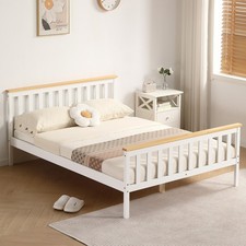 Double Bed In White Pine 4ft6