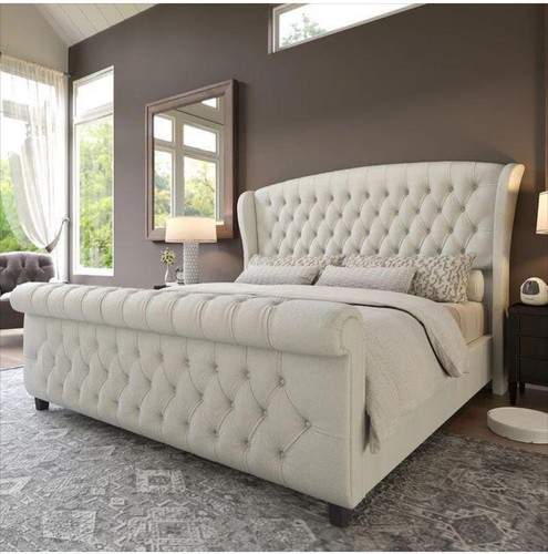 Luxury tulip wing sleigh bed - sleigh,
