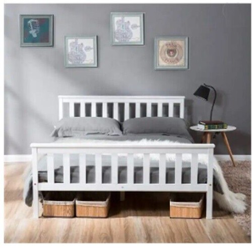 Wooden bed frame pine - wooden,