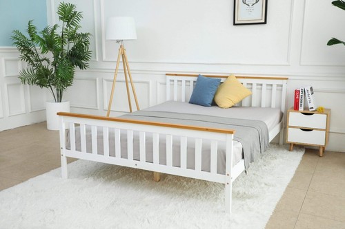 Grey solid wooden - grey, bed