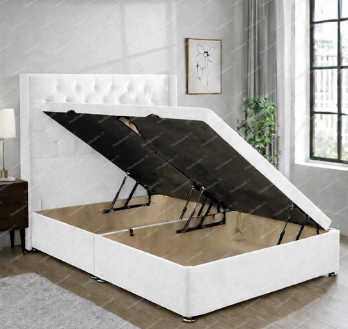 Plush velvet ottoman - velvet, bed